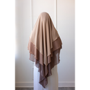 Chiffon Three Layered Princess Khimar - Ombré Cappuccino (C56)