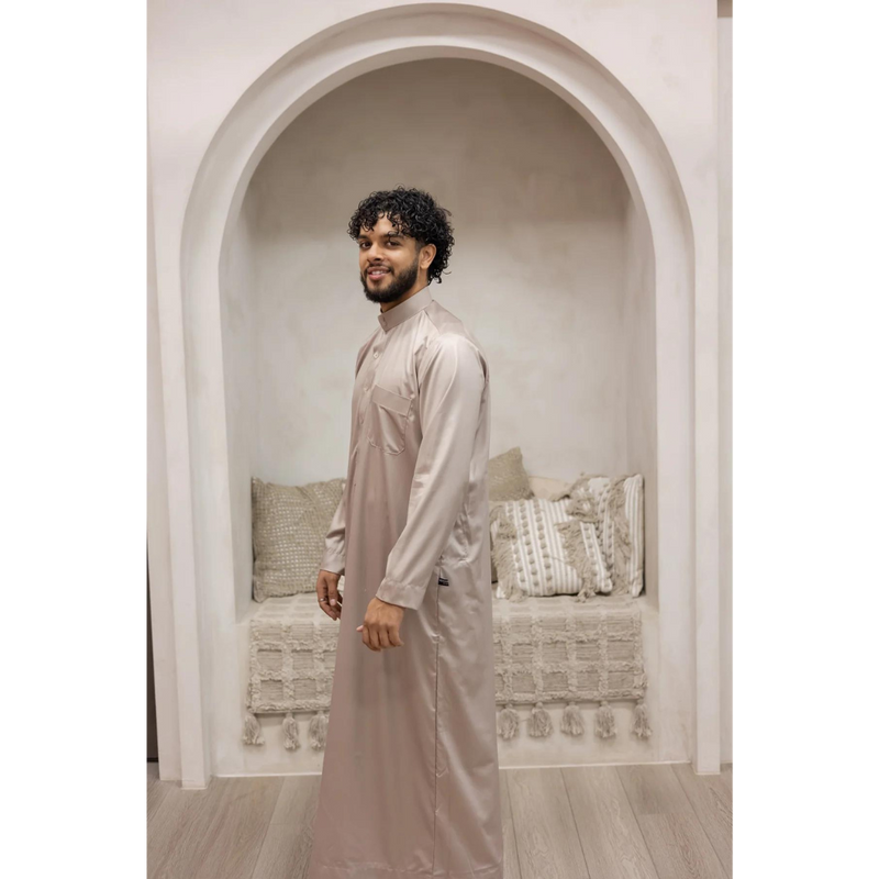 Saudi Collared Thobe (Golden Sand)