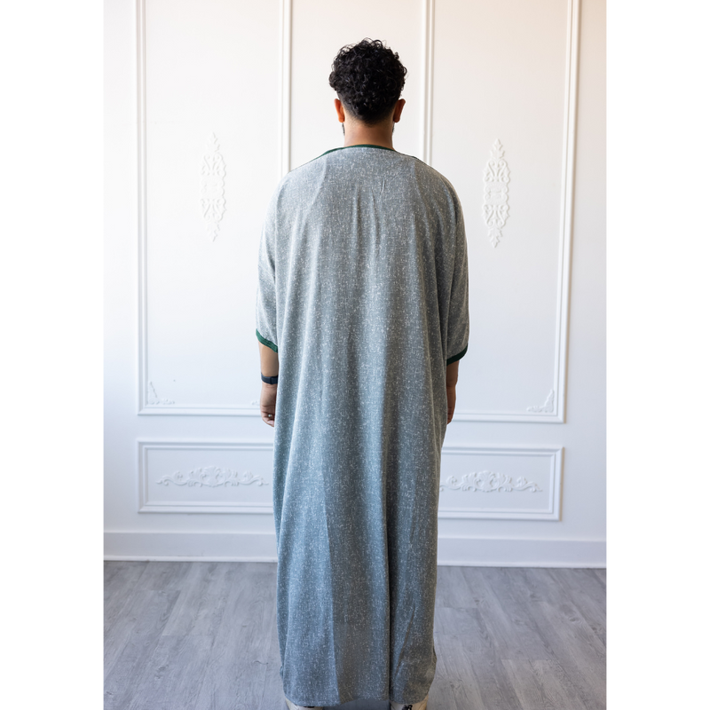 Moroccan 3/4 Sleeve Thobe Sea Mist