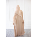 SALE Chiffon Layered Glam Abaya (Vanilla Blush) *Sleeve Varies