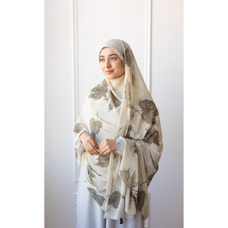 Printed Chiffon Hijab - Sage Leaf (same as THYME)