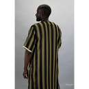 Moroccan Striped Thobe (Black and Gold)
