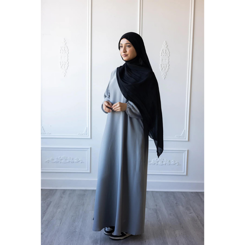 Sawda Textured Crepe Abaya (Mercury)