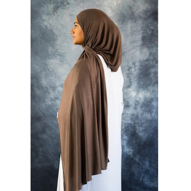 Jersey Hijab (Saddle Brown)