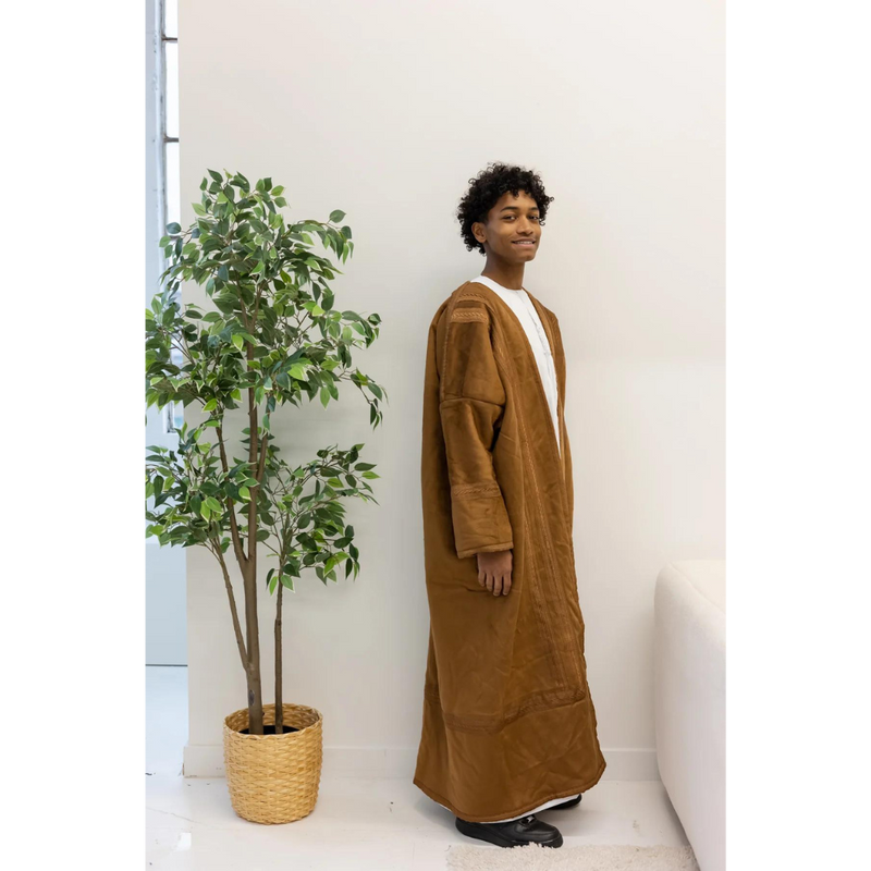 Mustard Brown Syrian Farwa Coat/Bisht