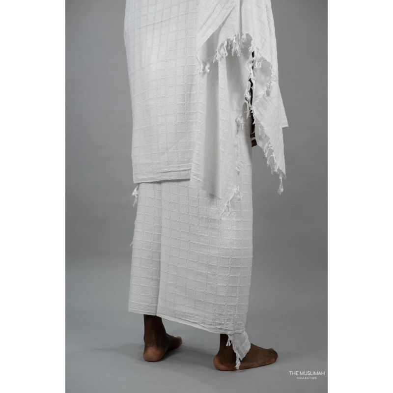 Ihram Islamic Pilgrimage Attire for Hajj and Umrah 2 Unstitched White -  (Standard)