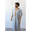 Moroccan Short Sleeve Thobe (Wolf Grey)