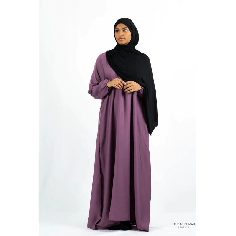 Hafsa Abaya - Dusty Purple Plus Size