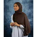 Ribbed Jersey Hijab - Saddle Brown