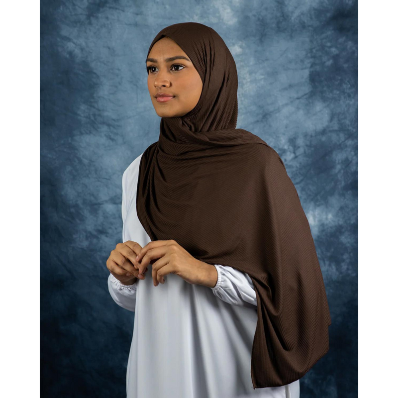 Saddle Brown Ribbed Jersey Hijab