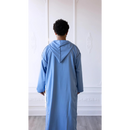 Moroccan Style Hoodie Thobe (Pacific Blue)