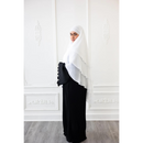 Chiffon Three Layered Princess Khimar - Frost White (C55)