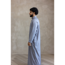 Saudi Collared Thobe Jubbah - MC Cotton Blend (Light Denim)
