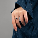 London Blue Topaz Sterling Silver Halo Ring