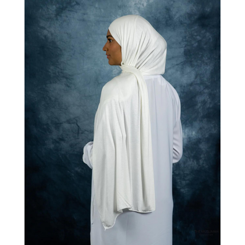 Winter White Jersey Hijab