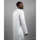 Embroidered Custom Made Emirati Thobe Style (White and Gold)