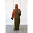 Pleated Plain Abaya (Sage Green)