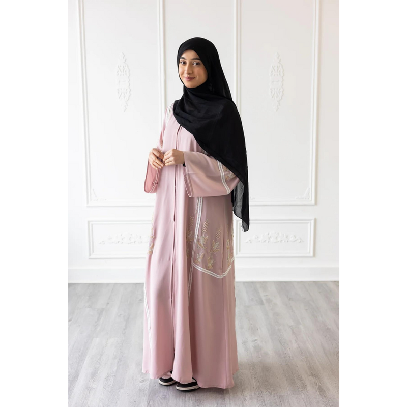 Serenity Glam Abaya - Pastel Pink