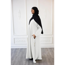 Sawda Textured Crepe Abaya Pure White (With Inner Lining)