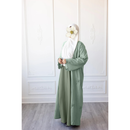 Linen Embroidered Palm Tree Design Fresh Mint