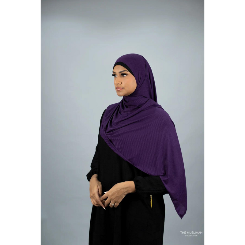 Grape Royale Ribbed Jersey Hijab