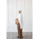 Pleated Plain Abaya (Saddle Brown)