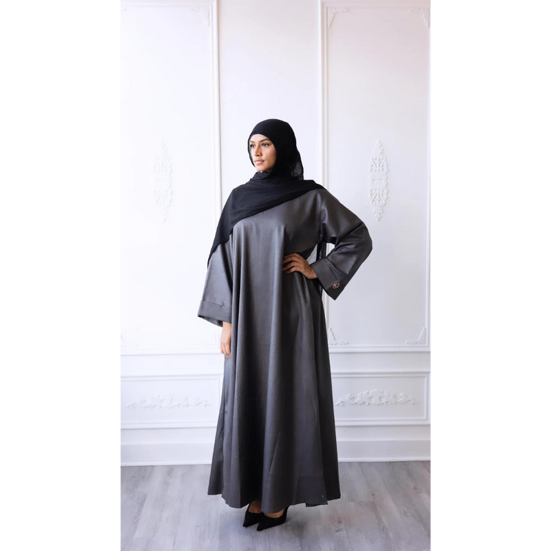 Luxury Linen Abaya - Graphite