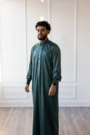 Omar Collection - Saudi Collar Thobe with Golden Buttons - Kaitoke (B36)