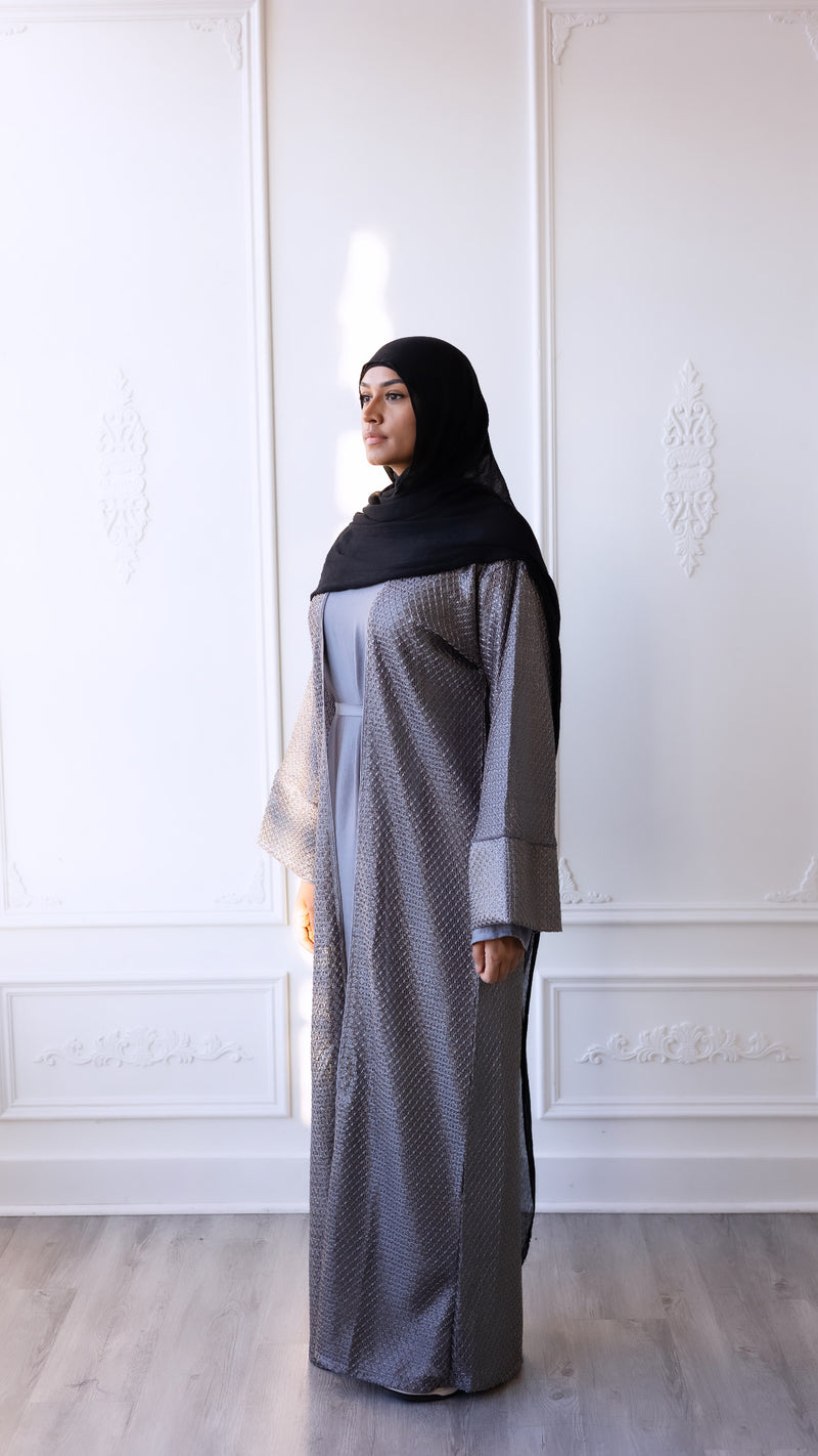 Elysian Essence Glam Abaya - Wolf Grey