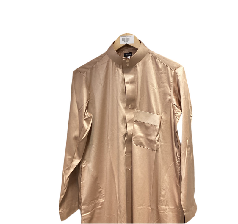 SAMPLE SALE Saudi Collared Thobe Jubbah - Sepia 13