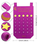 Purple Ramadan Calendar Eid Countdown + 30 Gold Stars - Home Decor