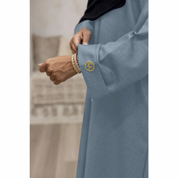 Umm Salama Cotton Blend Loose Fit Abaya - Alaskan Grey