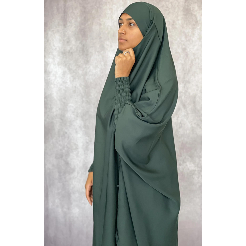 Aisha Two Piece Jilbaab - Dark Forest Green