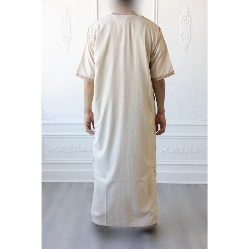 Moroccan Short Sleeve Thobe (Wheat)