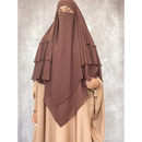 Chiffon Three Layered Princess Khimar - Coffee (C60)