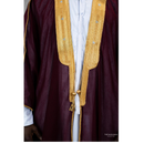 Embroidered Thobe Overcoat Arab Bisht Cloak Maroon