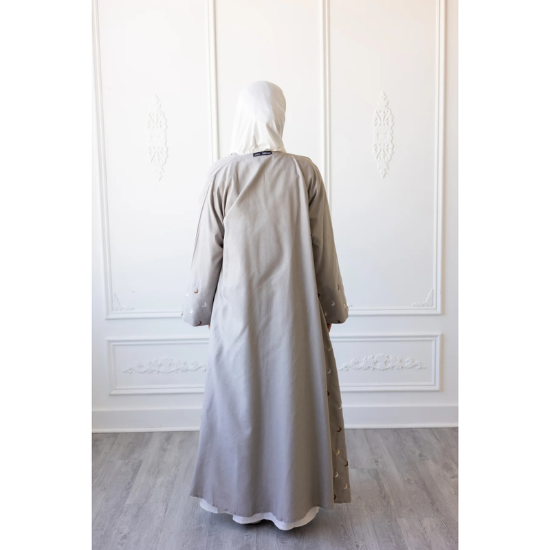 CLEARANCE SALE Linen Embroidered Sleeve Moon Design (Mist)