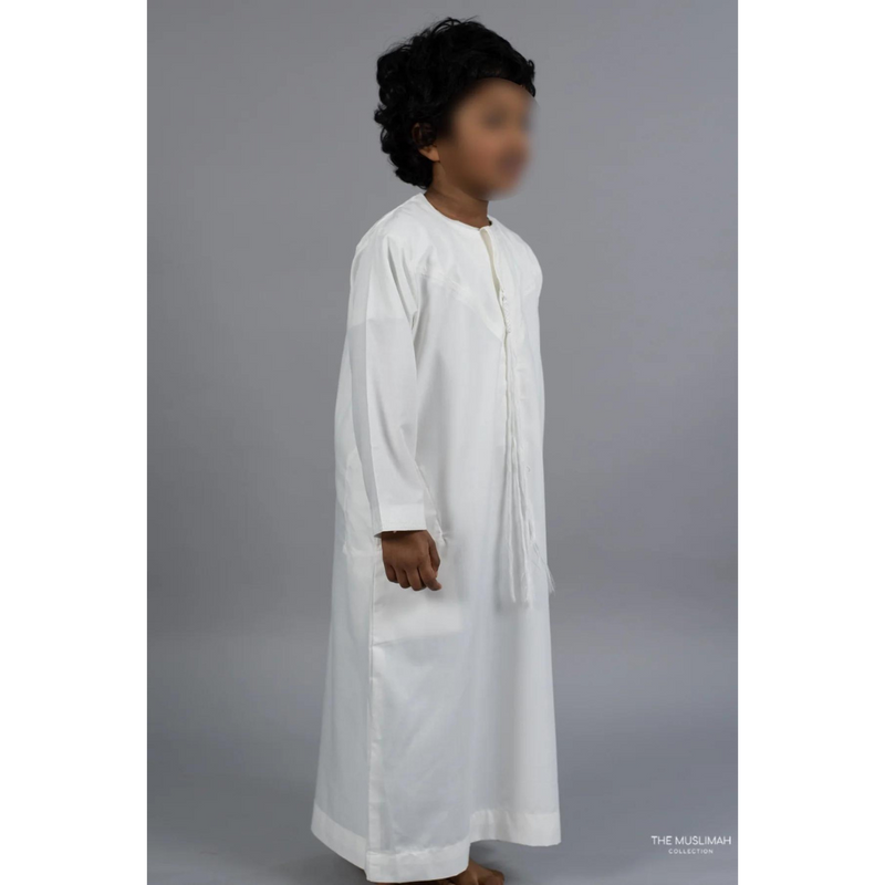 Mini Muslim Boys Thobe - White for Kids/Boys (K23)