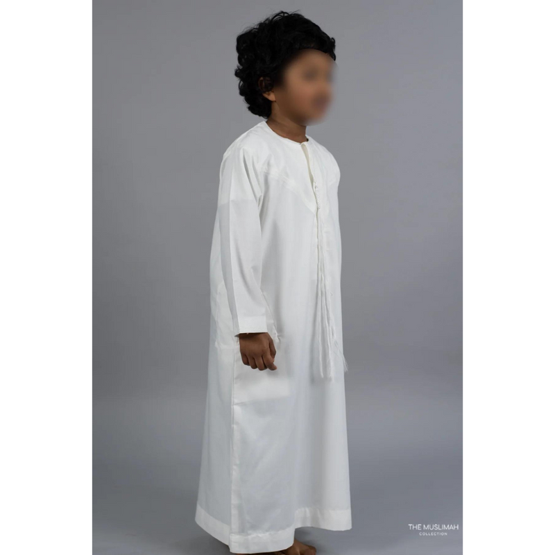 Mini Muslim Boys Thobe White for Kids/Boys