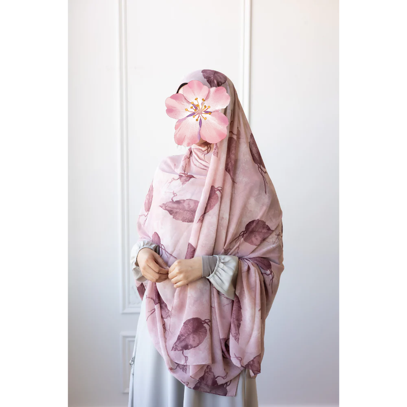 Printed Chiffon Hijab - Carnation