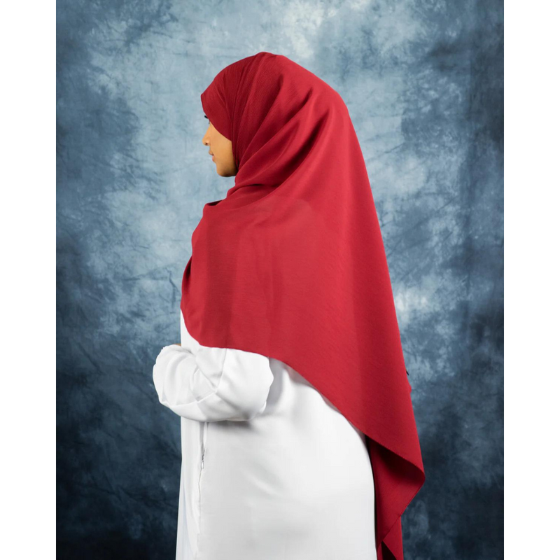 Cranberry Silk Crinkle Chiffon Hijab