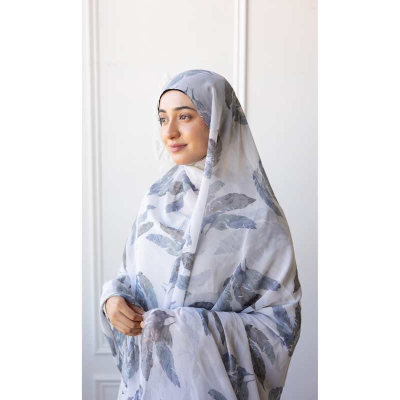 Printed Chiffon Hijab (Indigo)