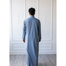 Saudi Collared Thobe Jubbah MC Cotton Blend (Light Cerulean)