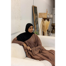 Slip Dress and Loose Fit Abaya (Saddle Brown)