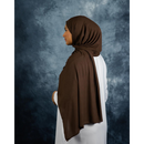 Ribbed Jersey Hijab - Saddle Brown