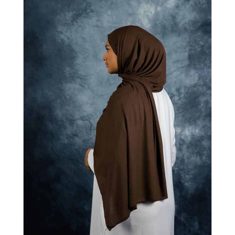 Saddle Brown Ribbed Jersey Hijab