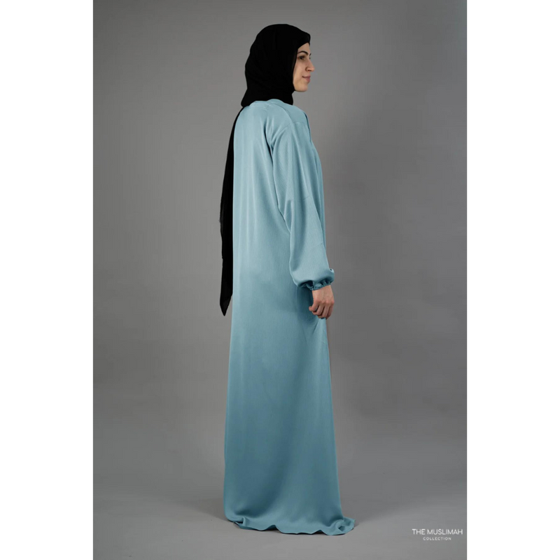 Sawda Textured Crepe Abaya (Ocean Breeze)