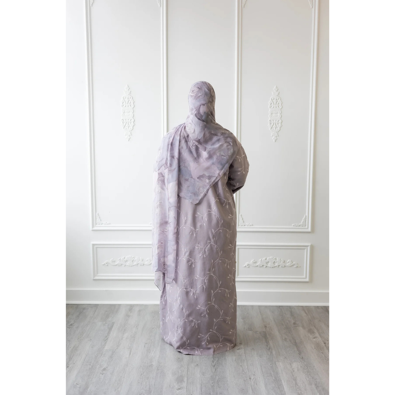 CLEARANCE SALE  Linen Embroidered Vine Design (Wisteria)