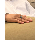 Teardrop Obsidian Sterling Silver Mens Islamic Ottoman Ring