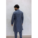Sale Two Piece Suit Straight Fit Kurta - Grey